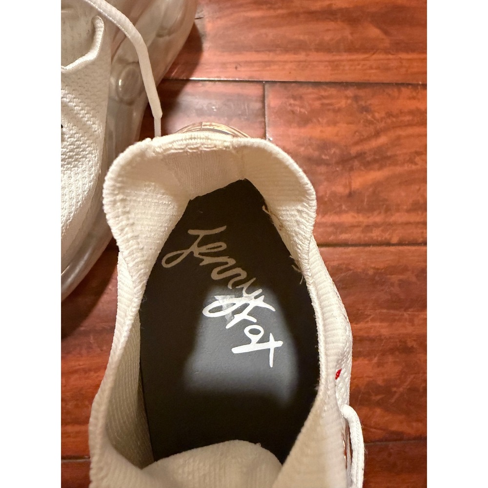Jenny Fax Hana Embroidery sneakers featuring a white knit upper decorated Sz 8 - Picture 11 of 11